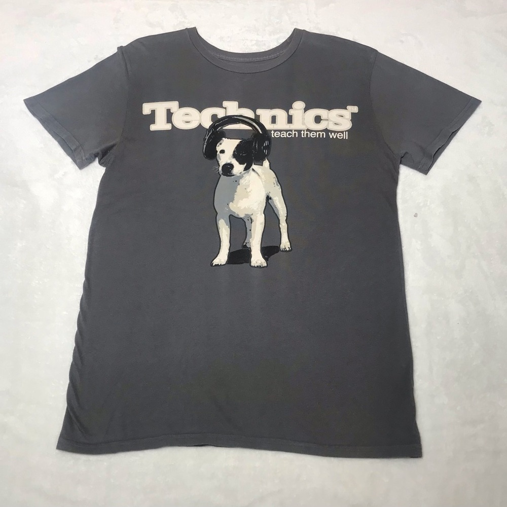 Technics Gray Puppy Graphic Dog T-Shirt